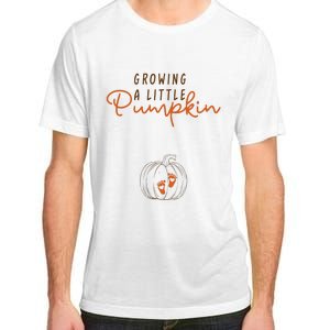 Growing A Little Pumpkin Fall Maternity Thanksgiving Baby Adult ChromaSoft Performance T-Shirt