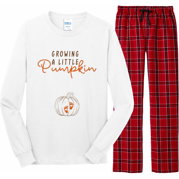 Growing A Little Pumpkin Fall Maternity Thanksgiving Baby Long Sleeve Pajama Set