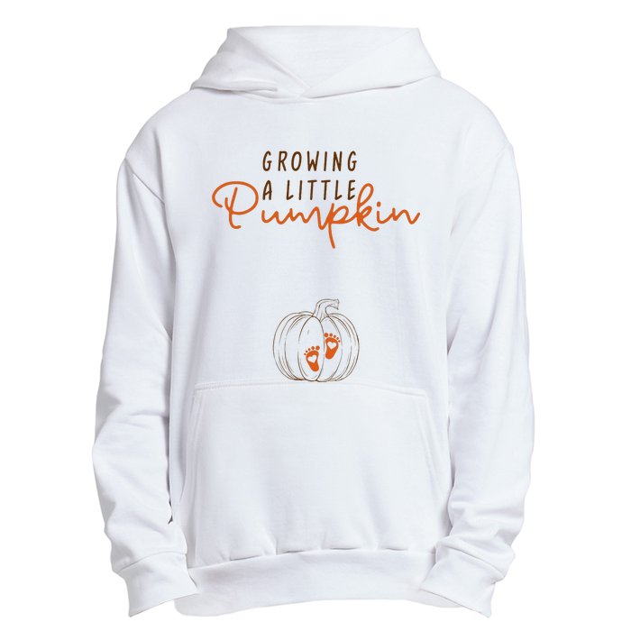 Growing A Little Pumpkin Fall Maternity Thanksgiving Baby Urban Pullover Hoodie