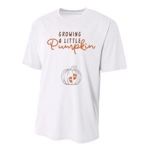 Growing A Little Pumpkin Fall Maternity Thanksgiving Baby Performance Sprint T-Shirt