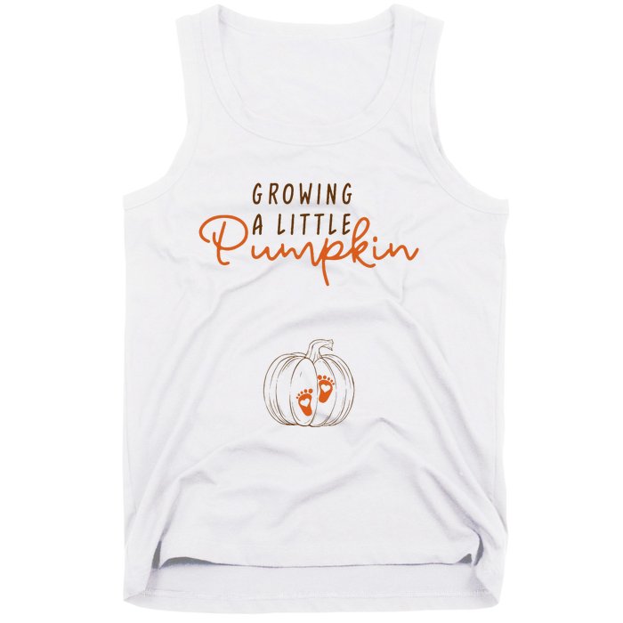 Growing A Little Pumpkin Fall Maternity Thanksgiving Baby Tank Top