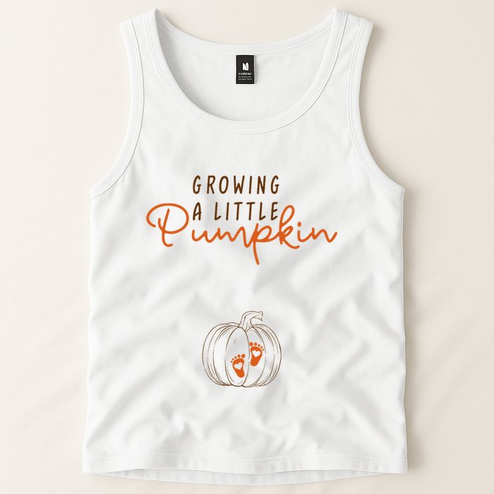 Growing A Little Pumpkin Fall Maternity Thanksgiving Baby Tank Top
