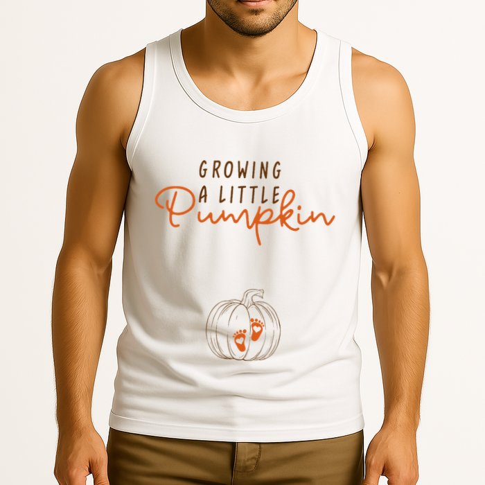 Growing A Little Pumpkin Fall Maternity Thanksgiving Baby Tank Top