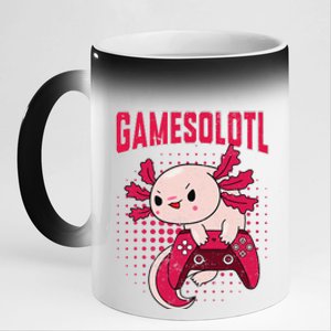 Gamer Axolotl Lover Cute Axolotl Gaming Video Gamer Gifts 11oz Black Color Changing Mug