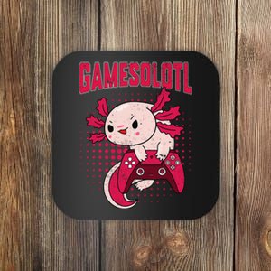 Gamer Axolotl Lover Cute Axolotl Gaming Video Gamer Gifts Coaster