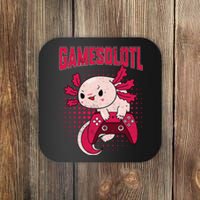 Gamer Axolotl Lover Cute Axolotl Gaming Video Gamer Gifts Coaster