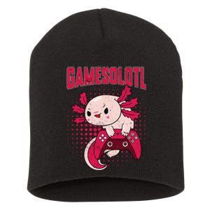 Gamer Axolotl Lover Cute Axolotl Gaming Video Gamer Gifts Short Acrylic Beanie