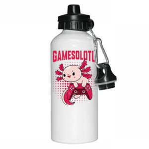 Gamer Axolotl Lover Cute Axolotl Gaming Video Gamer Gifts Aluminum Water Bottle