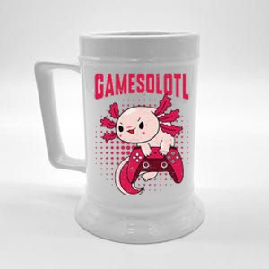 Gamer Axolotl Lover Cute Axolotl Gaming Video Gamer Gifts Beer Stein