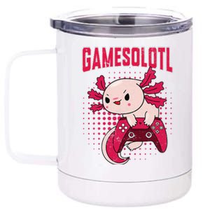 Gamer Axolotl Lover Cute Axolotl Gaming Video Gamer Gifts 12 oz Stainless Steel Tumbler Cup