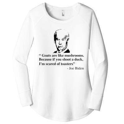 Goats Are Like Mushrooms Funny Joe Biden Women's Perfect Tri Tunic Long Sleeve Shirt