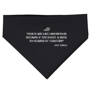 Goats Are Like Mushrooms Funny Joe Biden Quote Saying USA-Made Doggie Bandana