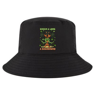 Green And Long: Dachshund Design St Patricks Day Dachshund Gift Cool Comfort Performance Bucket Hat