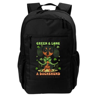 Green And Long: Dachshund Design St Patricks Day Dachshund Gift Backpack