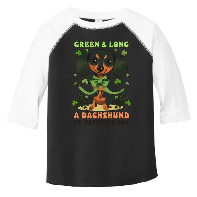 Green And Long: Dachshund Design St Patricks Day Dachshund Gift Toddler Fine Jersey T-Shirt