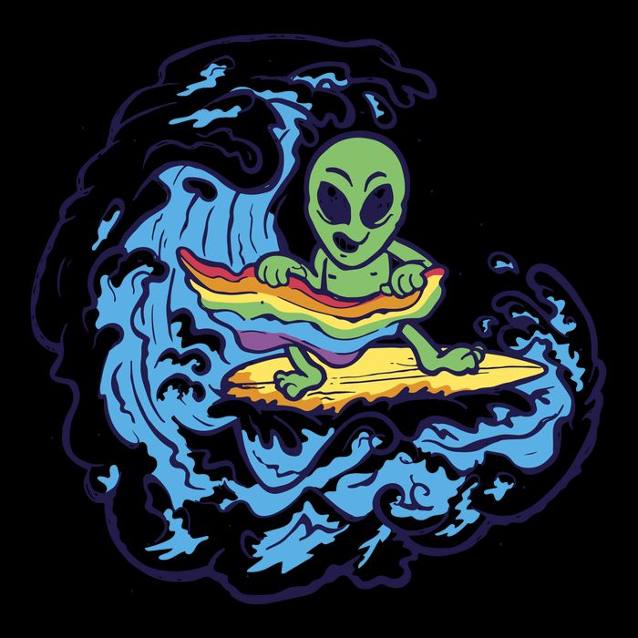Gay Alien LGBTQ Pride Surfing Backpack