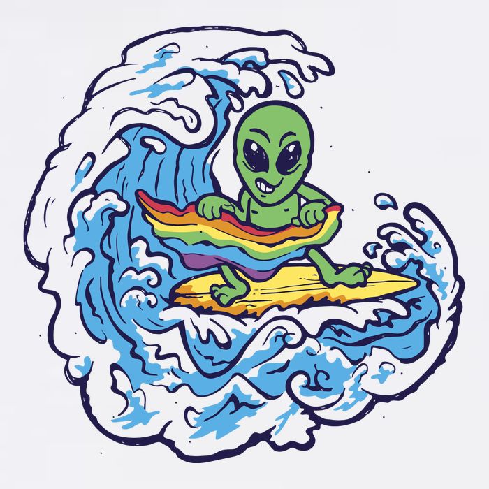Gay Alien LGBTQ Pride Surfing Apron