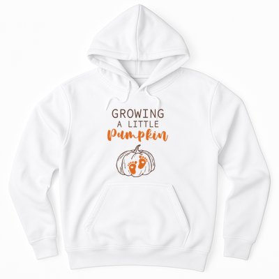 Growing A Little Pumpkin Pregnancy Reveal Thanksgiving Funny Hoodie
