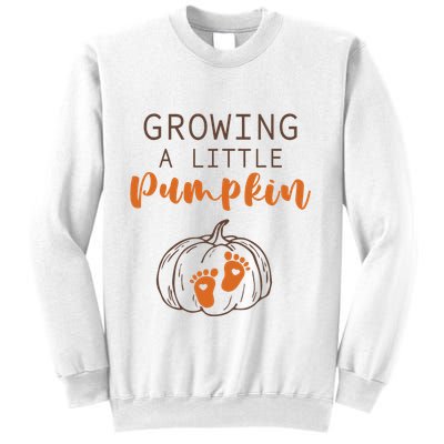 Growing A Little Pumpkin Pregnancy Reveal Thanksgiving Funny Sweatshirt
