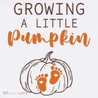 Growing A Little Pumpkin Pregnancy Reveal Thanksgiving Funny Flatbill Hat