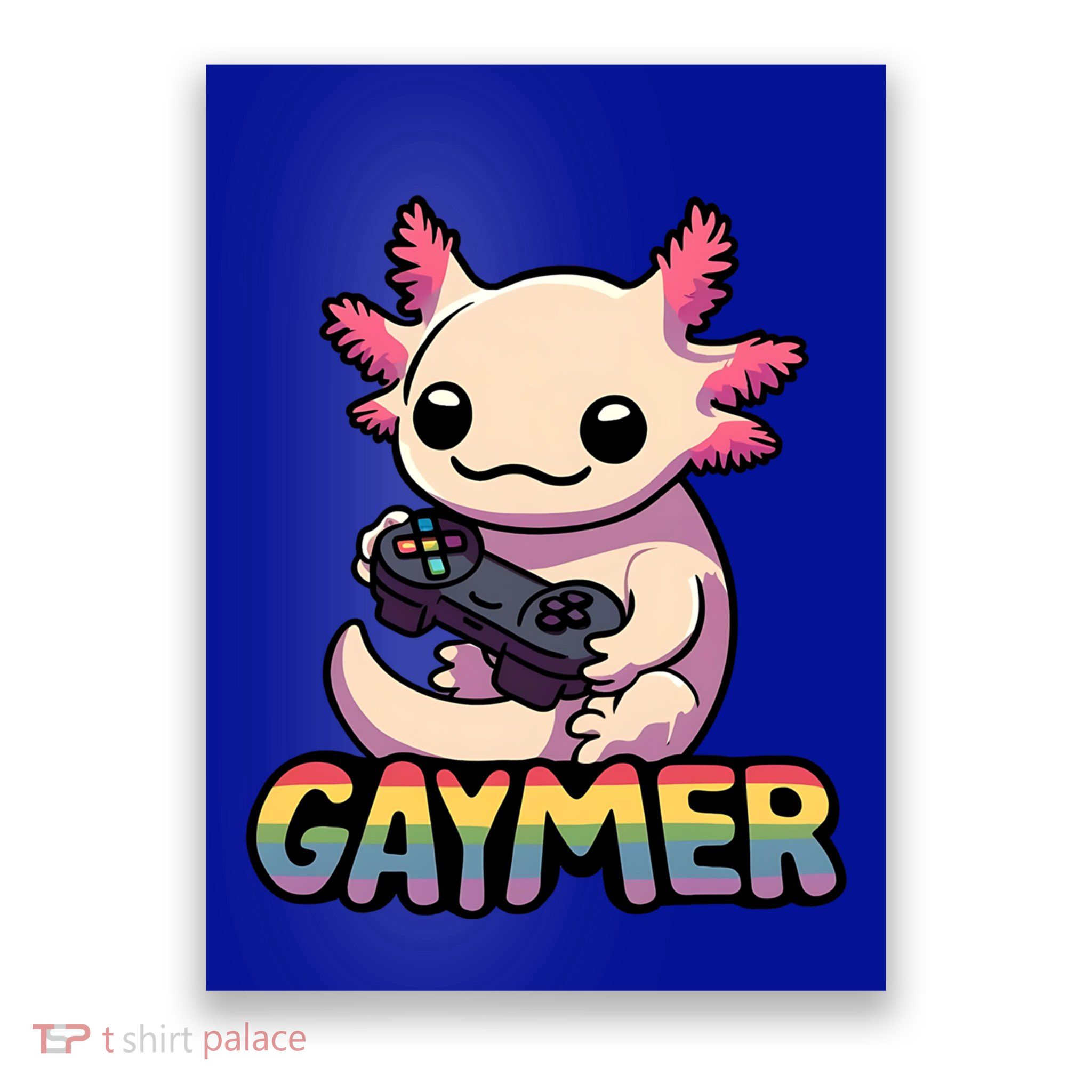 Gaymer Axolotl Lovers Rainbow Flag Pride Lgbtq Gamer Gift Poster