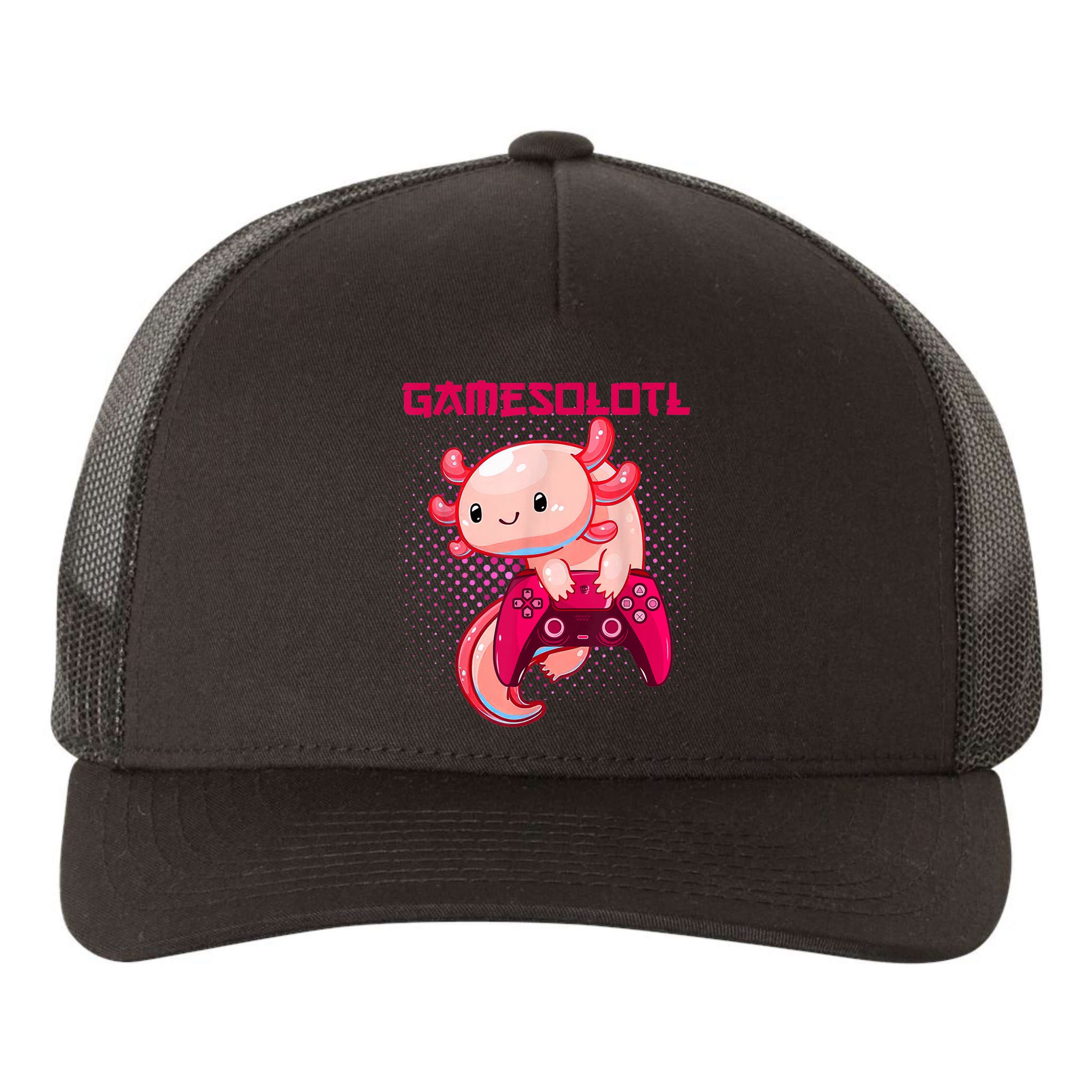 Gamer Axolotl Lover Cute Axolotl Gaming Video Gamer Gifts Yupoong Adult 5-Panel Trucker Hat