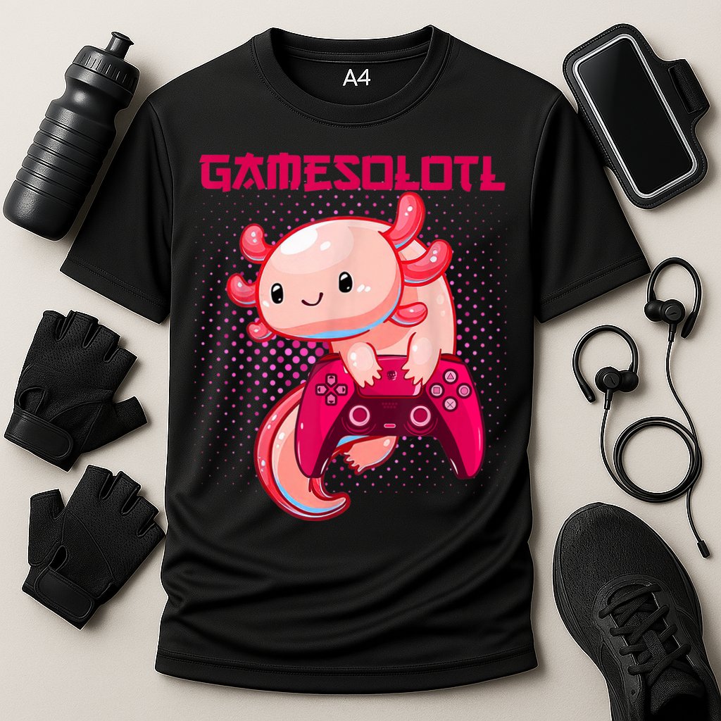 Gamer Axolotl Lover Cute Axolotl Gaming Video Gamer Gifts Cooling Performance Crew T-Shirt