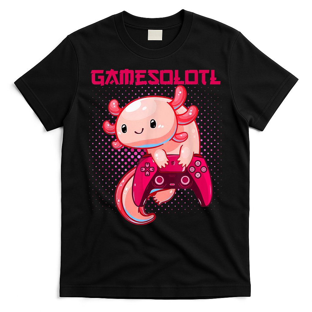 Gamer Axolotl Lover Cute Axolotl Gaming Video Gamer Gifts T-Shirt
