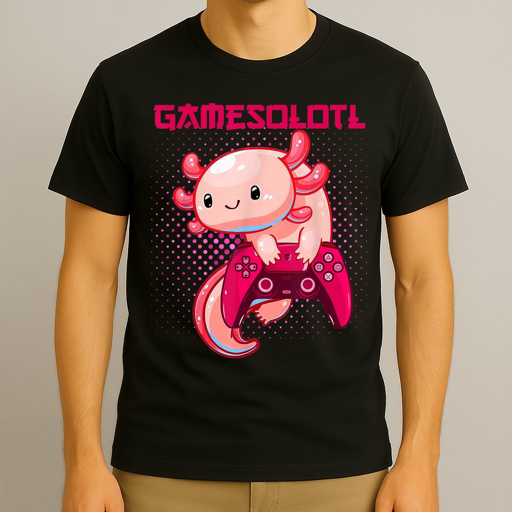 Gamer Axolotl Lover Cute Axolotl Gaming Video Gamer Gifts T-Shirt