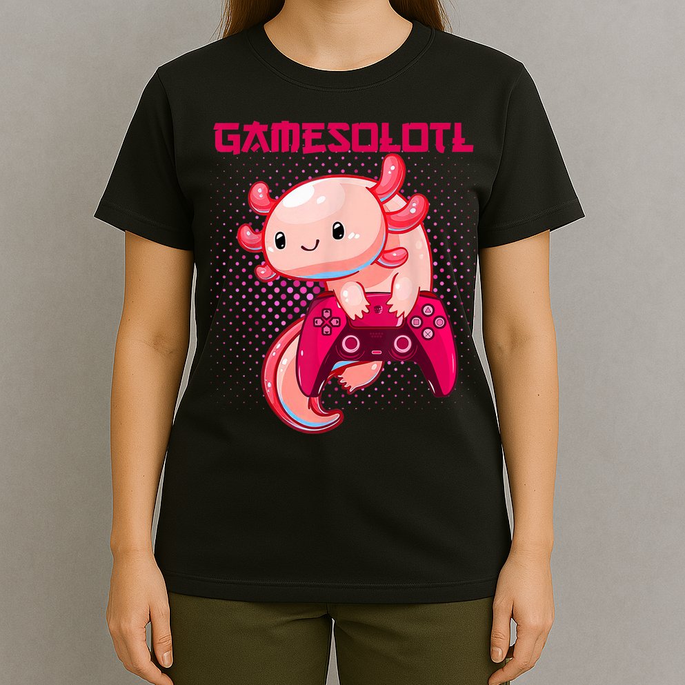 Gamer Axolotl Lover Cute Axolotl Gaming Video Gamer Gifts T-Shirt