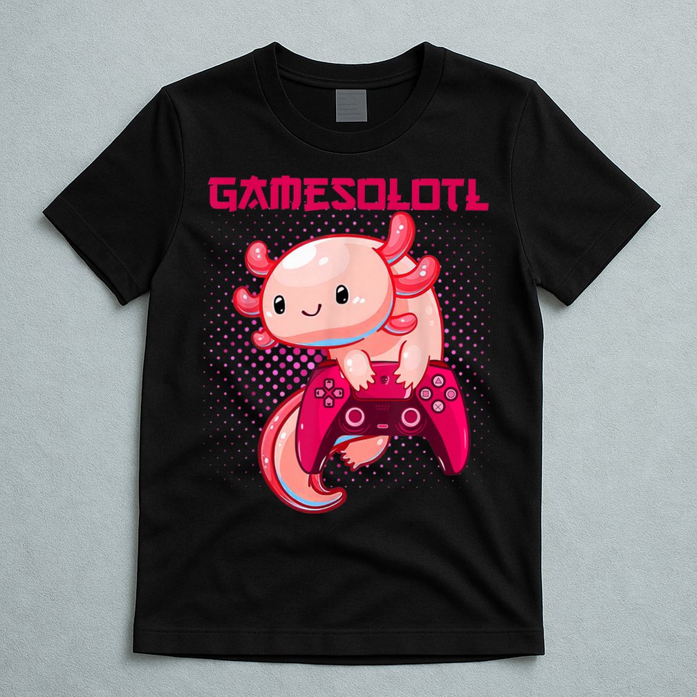 Gamer Axolotl Lover Cute Axolotl Gaming Video Gamer Gifts T-Shirt