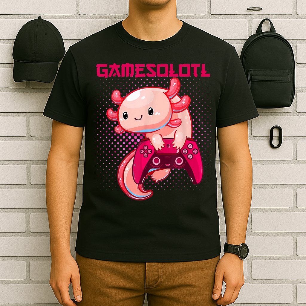 Gamer Axolotl Lover Cute Axolotl Gaming Video Gamer Gifts T-Shirt
