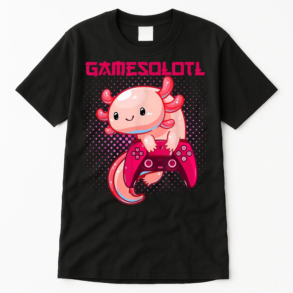 Gamer Axolotl Lover Cute Axolotl Gaming Video Gamer Gifts Tall T-Shirt