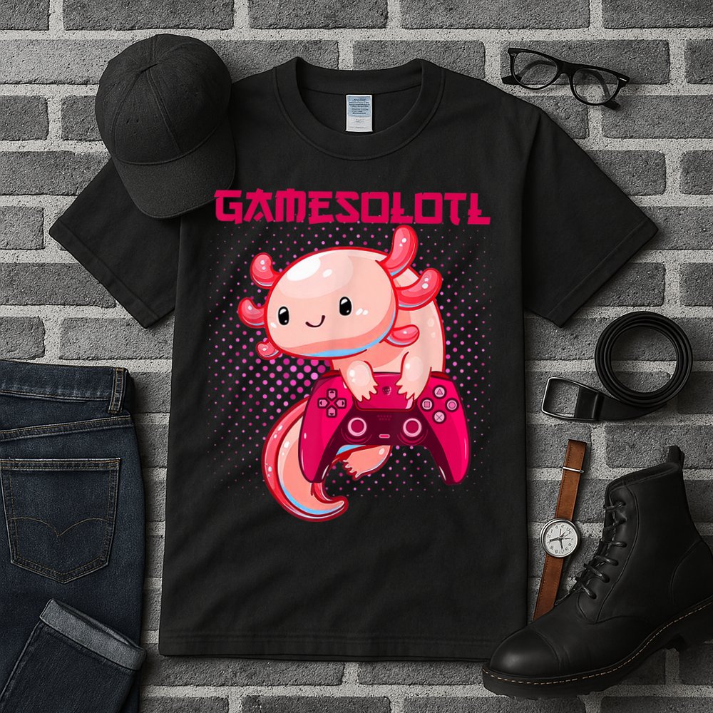 Gamer Axolotl Lover Cute Axolotl Gaming Video Gamer Gifts Tall T-Shirt