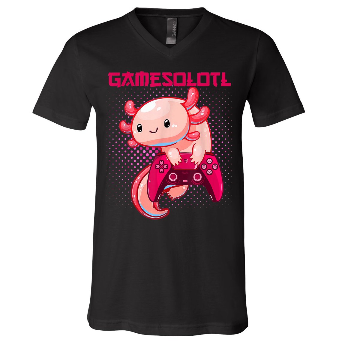 Gamer Axolotl Lover Cute Axolotl Gaming Video Gamer Gifts V-Neck T-Shirt