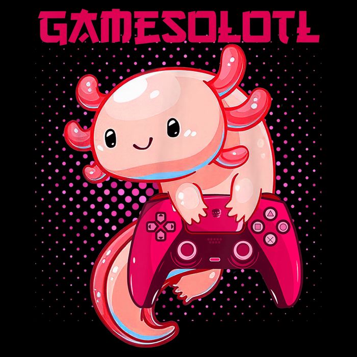 Gamer Axolotl Lover Cute Axolotl Gaming Video Gamer Gifts V-Neck T-Shirt