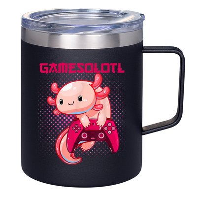 Gamer Axolotl Lover Cute Axolotl Gaming Video Gamer Gifts 12oz Stainless Steel Coffee Mug