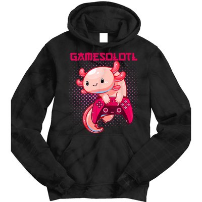 Gamer Axolotl Lover Cute Axolotl Gaming Video Gamer Gifts Tie Dye Hoodie