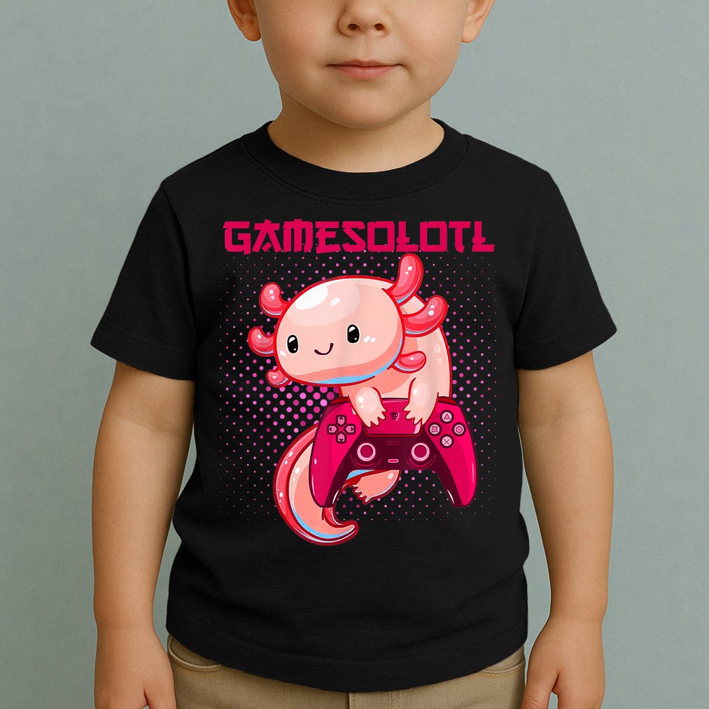 Gamer Axolotl Lover Cute Axolotl Gaming Video Gamer Gifts Toddler T-Shirt