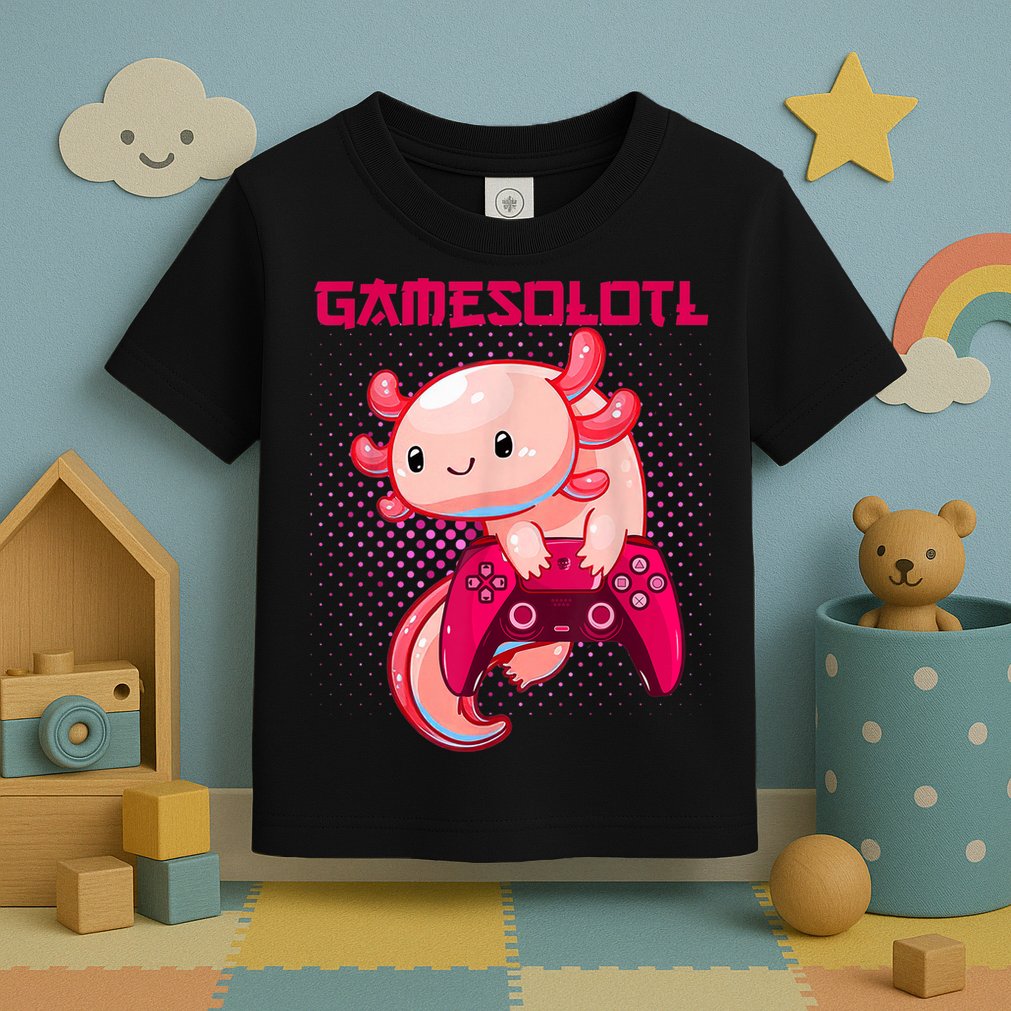 Gamer Axolotl Lover Cute Axolotl Gaming Video Gamer Gifts Toddler T-Shirt