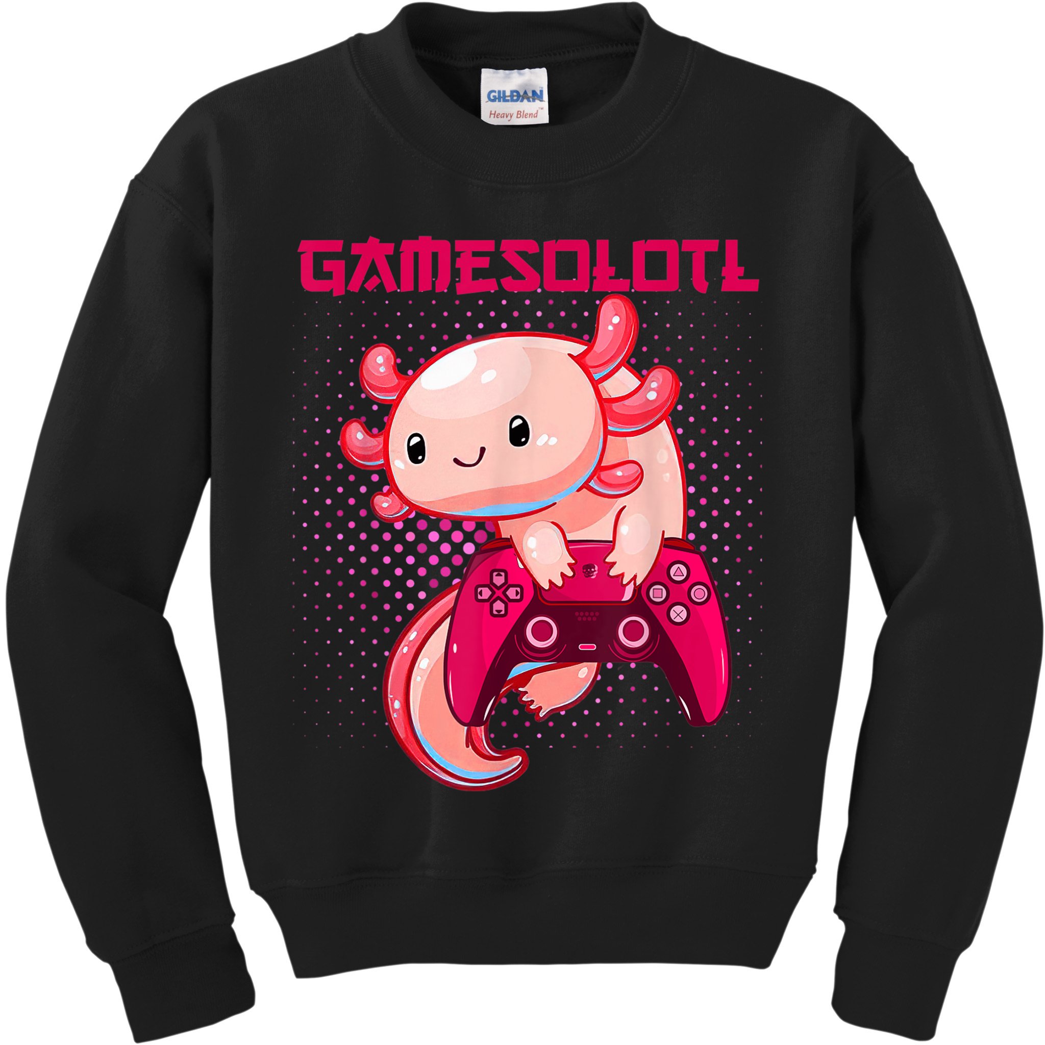 Gamer Axolotl Lover Cute Axolotl Gaming Video Gamer Gifts Kids Sweatshirt