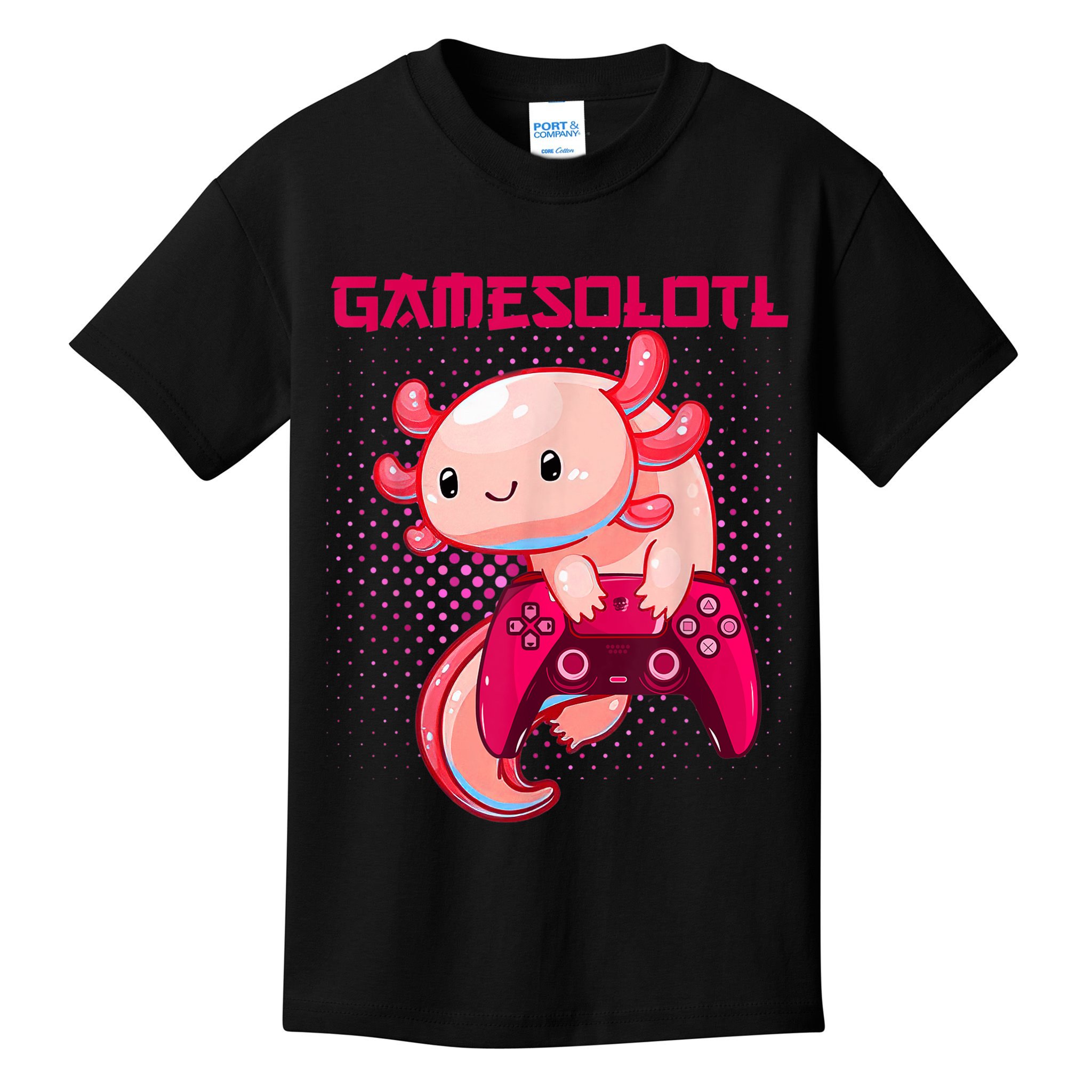 Gamer Axolotl Lover Cute Axolotl Gaming Video Gamer Gifts Kids T-Shirt