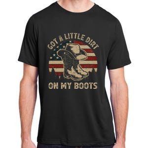 Got A Little Dirt On My Boots USA FLag Western Country Music Adult ChromaSoft Performance T-Shirt