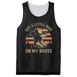 Got A Little Dirt On My Boots USA FLag Western Country Music Mesh Reversible Basketball Jersey Tank