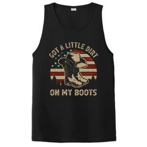 Got A Little Dirt On My Boots USA FLag Western Country Music PosiCharge Competitor Tank