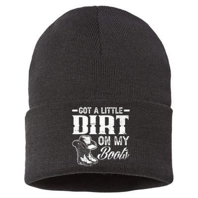 Got A Little Dirt On My Boots Funny Country Music Lover Sustainable Knit Beanie