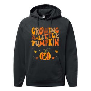 Growing A Little Pumpkin Thanksgiving Pregnancy Performance Fleece Hoodie