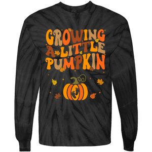 Growing A Little Pumpkin Thanksgiving Pregnancy Tie-Dye Long Sleeve Shirt