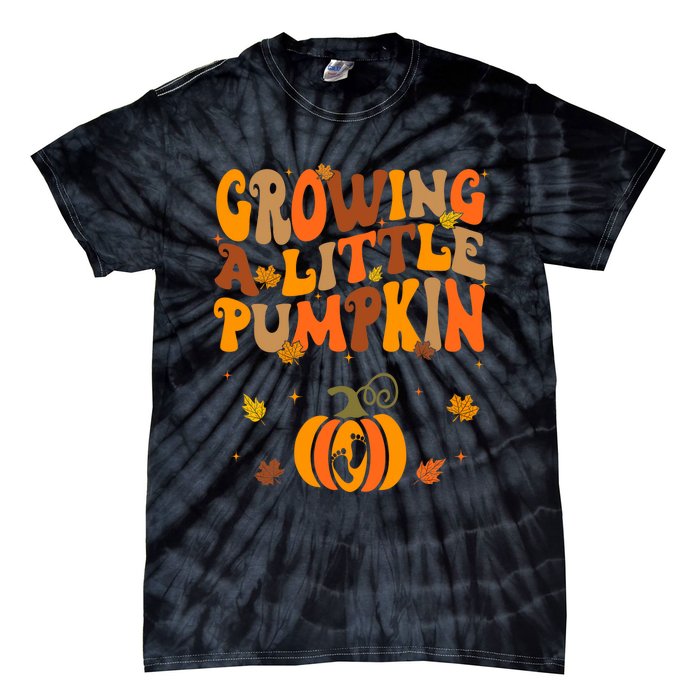 Growing A Little Pumpkin Thanksgiving Pregnancy Tie-Dye T-Shirt