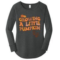 Growing A Little Pumpkin Thanksgiving Pregnancy Announcement Women's Perfect Tri Tunic Long Sleeve Shirt